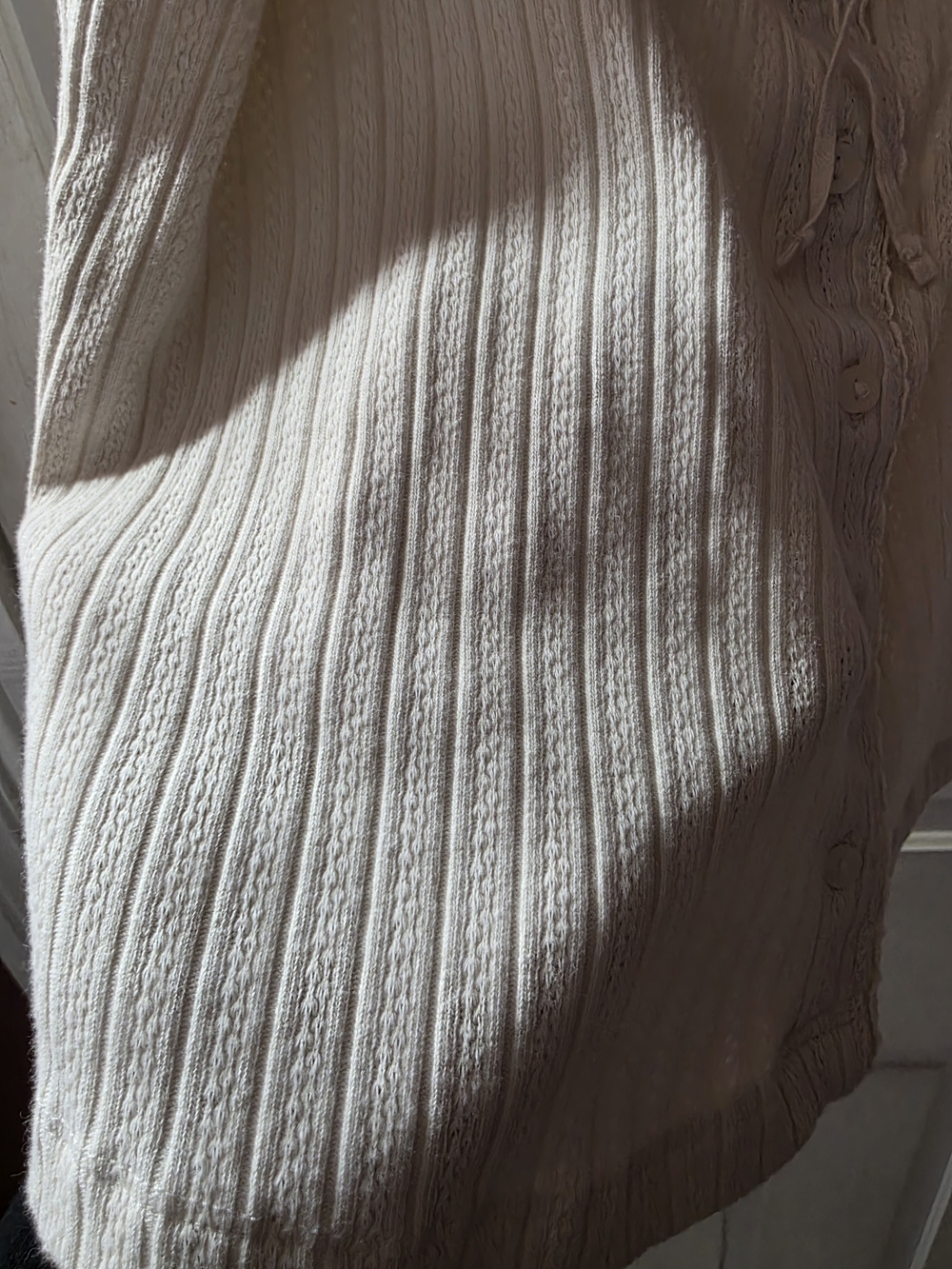 Universal Thread Ivory Ribbed Tie-Front Tank - Picture 4 of 4